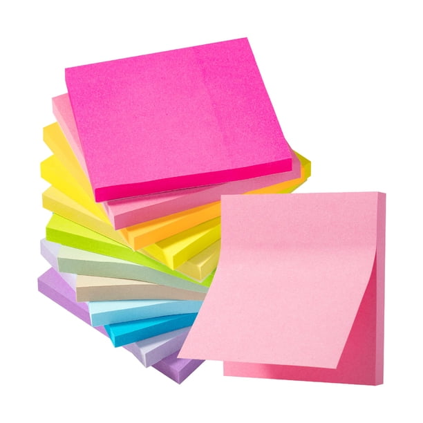 Mr. Pen Notas Adhesivas 3'X3' 12 Blocs 600 Hojas Colores Pastel