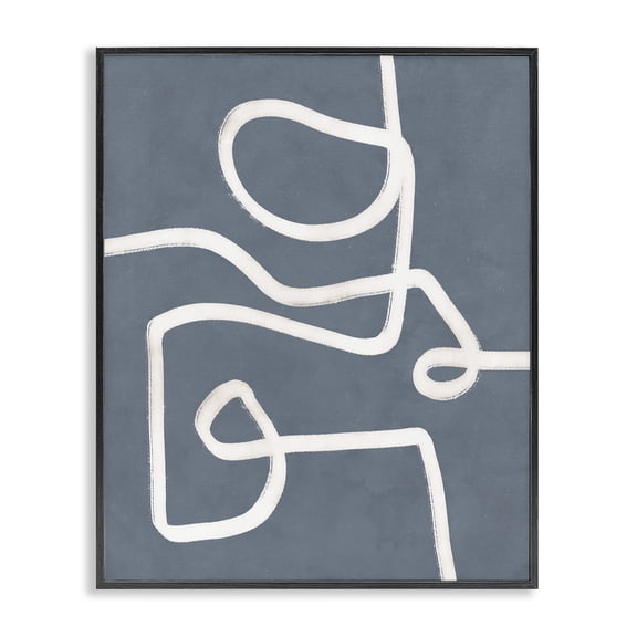 Stupell Industries Contemporary Free Line on Blue Black Framed Giclee Art, 11 x 14, by Nina Blue
