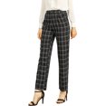 thumbnail image 2 of Pantalones a cuadros casuales Allegra K mujer oficina Negro XL, 2 of 6
