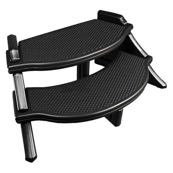 The Edge Spa Step, 40-Inch Wide Hot Tub Stairs, Multipurpose Indoor/Outdoor Step Stool with Oversized Treads and Center Support, Black