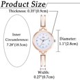 thumbnail image 3 of Reloj de mujer Elegante reloj de pulsera analógico de cuarzo Reloj de mujer Pequeño reloj casual sencillo Reloj con cierre de broche con pulsera de metal Oro rosa/plata, 3 of 4