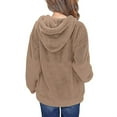 thumbnail image 3 of Kids Girl's Fuzzy Hoodies Zipper Warm Loose Sherpa Hooded Sweatshirt Pullover Casual Hooded Pullover Plush Sweatshirts for Boys Girls With Pockets, 3 of 5
