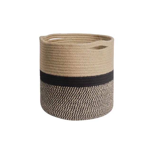 Woven Plant Basket Cotton Rope Flowerpot Holder Storage Organizer