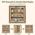thumbnail image 3 of Sfugno Challenge Coin Display Wooden Double-Sided Rotatable Case Organizer Box Holds 33 Coins, Rustic Brown, 3 of 7
