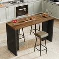thumbnail image 4 of Tribesigns 55.12-Inch Bar Table, Home Bar Unit with a Faux Marble Finished Tabletop, Modern Freestanding Mini Bar for Home Kitchen, Living Room, Balcony, Basement, Walnut & White, 4 of 8