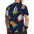 thumbnail image 2 of Wukai Spaceships and Stars Print Men's Short-Sleeved Mesh T-Shirt,Quick-Dry Short Sleeve Workout T-Shirt-4X-Large, 2 of 8