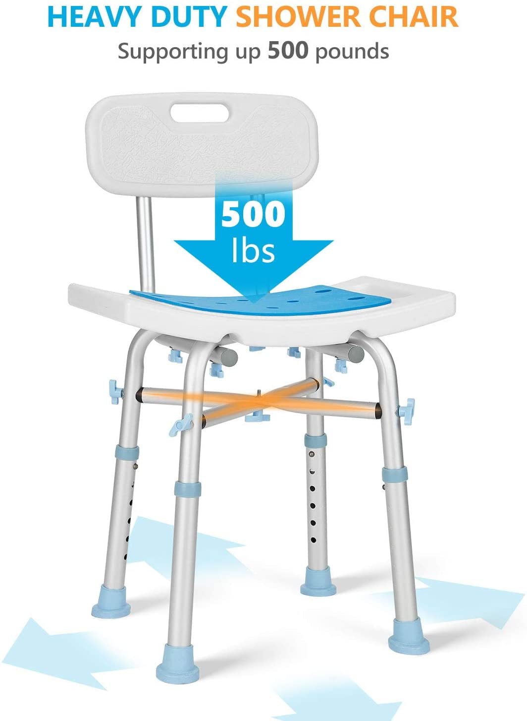 Buy OasisSpace Heavy Duty Shower Chair with Back 500lb, Padded Bath