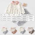 thumbnail image 3 of QGJZVUNL Infants Baby Girl Clothes Floral Long Sleeve Dress Tops and Elastic Waisted Jogger Pants 2Pcs Outfits Set Size 18-24Months, 3 of 4