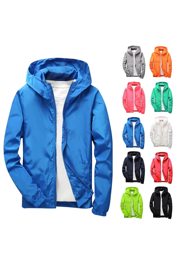 Kids Rain Jacket Waterproof Hooded Raincoats Lightweight Windbreaker Boys Girls Fall Clothes for 4-12 Years