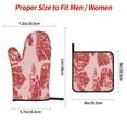thumbnail image 2 of Pofeuu Red Meat Print Oven Mitts and Pot Holders 4 pcs Set,High Heat Resistant 500 Degree Extra Thicken Long Kitchen Cotton Oven Glove for Cooking, 2 of 6