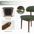 thumbnail image 3 of ClinQ Chenille Dining Chairs Set of 4, Modern Upholstered Kitchen Side Chair with Curved Back, Solid Wood Legs for Dining Room, Green, 3 of 10