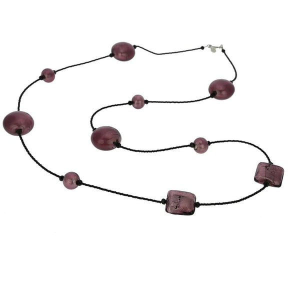 GlassOfVenice Murano Glass Lucia Necklace - Purple