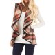 thumbnail image 1 of Chaqueta tipo cárdigan sin mangas con cuadros escoceses y solapa abierta para mujer con bolsillos (XL), 1 of 5