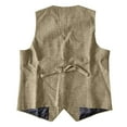 thumbnail image 3 of RYDCOT Mens Sleeveless V-Neck Single Breasted Vest Solid Color Outdoor Multi Pocket Top Khaki, 3 of 4