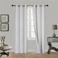 thumbnail image 1 of (#86) Hotel Quality Grommet Top, Jacquard 1 Panel Ivory Beige Solid Thermal Foam Lined Blackout Heavy Thick Window Curtain Drapes Bronze Grommets 84" Length, 1 of 1
