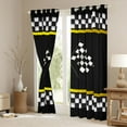 thumbnail image 3 of Homewish Sports Car Black Out Curtains,Classic Racing Flag Curtains Pack of 2 (42x63 Each),White Black Yellow Bedroom Curtains For Boys,Super Cozy Room Decor, 3 of 6