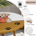 thumbnail image 3 of Cute Dog Round Tablecloth for 45-54 Inch Tables, Fitted Table Cover with Elastic Edge, Red Scarf Black Dog Paw Print Waterproof Outdoor Table Cloth Protector for Patio Garden Dinner Picnic, 3 of 9