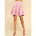 thumbnail image 3 of Made by Johnny Women's Basic Versatile Stretchy Flared Casual Midi Skater Skirt XL PINK, 3 of 6
