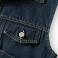 thumbnail image 5 of Idoravan Women's Casual Denim Vest Sleeveless Jacket Vest with Pockets Women's Fashion Vintage Denim Turndown Collar Cardigan Pocket Top Sleeveless Denim Outwear Jackets Women Clothes Womens Vest, 5 of 8