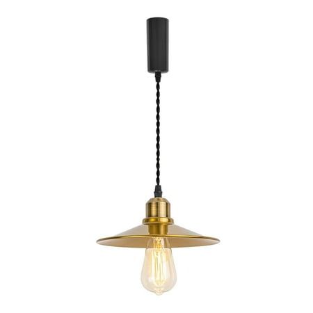 

KAYYELAMP Gold Metal Shade and Base Vintage Track Lamp Adjusted Cable J-Type Track Pendant Lighting for Kitchen Dining Room Bar(No Bulb Track)