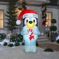 thumbnail image 4 of Bluey Christmas Inflatable Wearing Santa Hat and Holding Candy Cane, Lighted Indoor/Outdoor Holiday Decoration, 6.5ft, 4 of 4