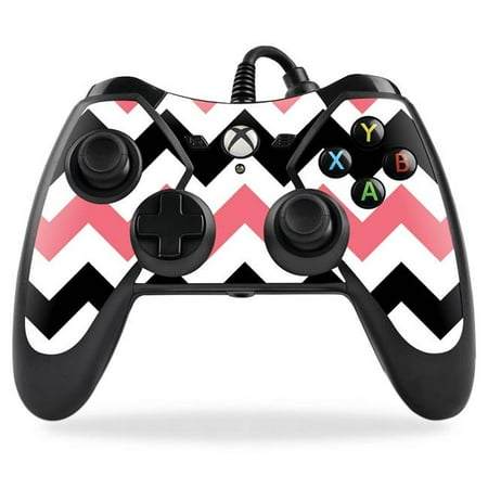 MightySkins PREXBONCO-Black Pink Chevron Skin for PowerA Pro Ex XBox One Controller Case Wrap Cover Sticker - Black Pink Chvrn