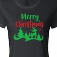 thumbnail image 4 of Inktastic Merry Christmas, Reindeer, Christmas Tree, Stars Women's T-Shirt, 4 of 5