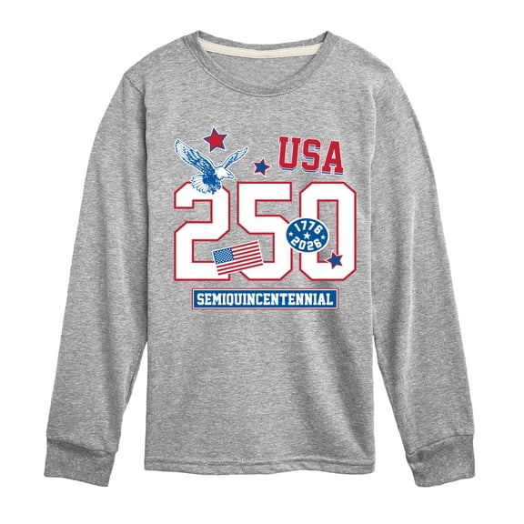 Instant Message - 250 USA Patches Long Sleeve Graphic T-Shirt