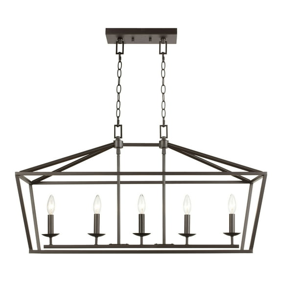 Trans Globe Lighting 10263 Lacey 5 Light 36" Wide Taper Candle Linear Chandelier - Bronze