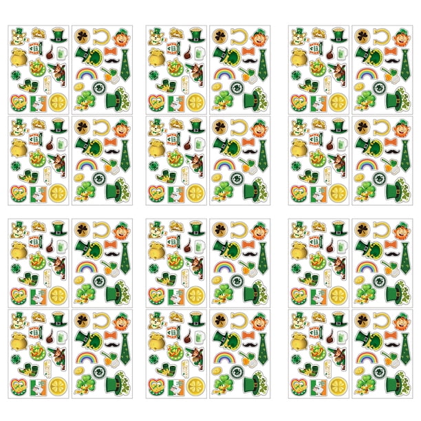 FELTECHELECTR Juego de 20 pegatinas con diseño festivo para el Día de San Patricio (verdes)