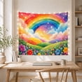 thumbnail image 5 of Rainbow Landscape with Soft Clouds and Bright Sky, Whimsical Fantasy Style for Rainbow Lovers, Colorful Wall Art, Housewarming Gift, Tapestry Wall Hanging for Bedroom and Playroom, 5 of 6