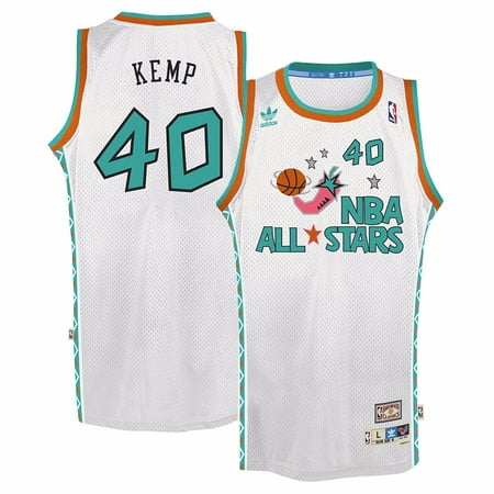 Shawn Kemp West All Stars NBA Adidas White 1995-96 Soul Swingman Throwback  Jersey For (Best Nba Jersey Designs Of All Time)
