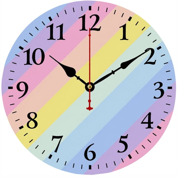 9.84 Inch Colorful Wall Clock, Modern Abstract Decorative Wall Clock for Living Room Bedroom Kitchen Office Home Decor, Battery Operated Clock