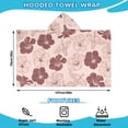 thumbnail image 2 of Pioneer Flower Floral Print Pattern Hooded Bath Towel，50"x30" for Ages 3 To 12 Kids, Quick Dry Lightweight Soft Microfiber Hood Beach Towel Cover Up for Kids, 2 of 7