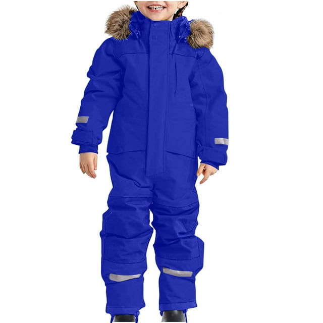 JMYHOAM Snow Suits Kids Girls Boys Colorful Siamese Snowsuits Ski Suits Jackets Winter Jumpsuits