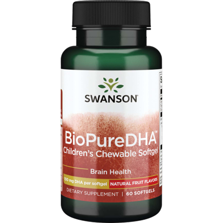 Swanson Biopure Dha Omega-3 Fish Oil Chewable Softgels 550 mg 60 Softgels.