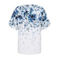thumbnail image 5 of Wycnly Womens Blouses and Tops Dressy Plus Size Button up Lightweight Comfy Cold Shoulder Tshirts Summer Floral Print V-Neck Short Sleeve Cute Tees Tops Blue XXL, 5 of 5