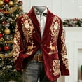thumbnail image 2 of KHONTS Christmas Blazer for Men Vintage Corduroy Jacket Funny Xmas Graphic Button Holiday Party Jackets Work Blazers 08-Red L, 2 of 3