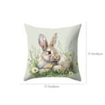 thumbnail image 4 of 2 Packs Easter Bunny Linen Pillow Cover Soft Decorative Throw Pillowcase for Couch Sofa Living Room Home Decor Spring Floral Farmhouse Style 45x45cm, 4 of 7