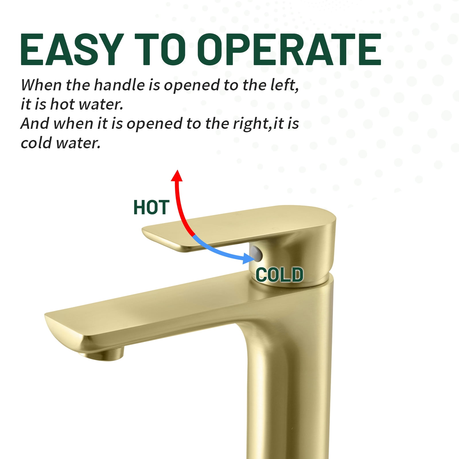 Cobbe Single Handle Vanity Sink Faucets Single-Hole Installation Bathroom Faucet Brushed Gold