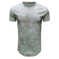 thumbnail image 4 of 2026 ! JINMGG Mens Tops under $5,Men's Short-sleeved Round Neck Hanging Dyeing Lapel Slim T-Shirt Bottom Shirt Fashion Sports Casual Shirt Tops Daily Top Blouse, 4 of 5