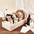 thumbnail image 4 of 20 Slots Wooden Hairbow Display Jewelry Bangle Display Stand Multi-Grid Jewelry Scrunchie Storage Organizer Holder with Adjustable Dividers for Hair Accessory Necklaces Bangle Slot：0.5" BurlyWood, 4 of 6