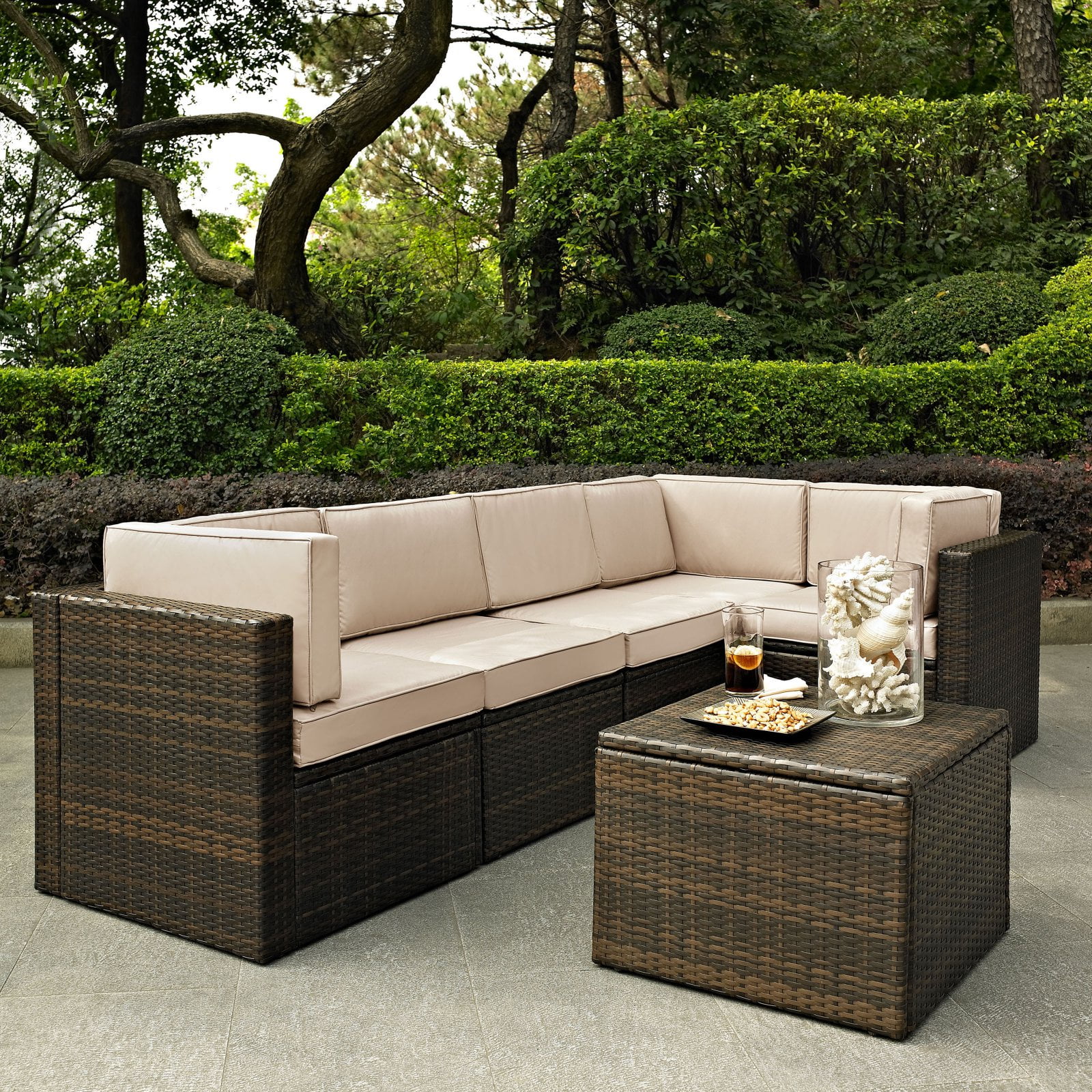 Crosley Furniture Ko70007br Gy Palm Harbor 6 Piece Resin Wicker Palm Harbor 6 Piece Resin Wicker