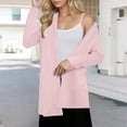 thumbnail image 4 of Lightweight Cardigans for Women with Two Pockets Open Front Long Sleeve Casual Cardigan Jacket Tops Blouses (XL, Pink), 4 of 7