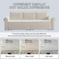 thumbnail image 6 of 93.7" King Size Sleeper Sofa Bed, Pull Out Sofa Bed, Velvet Upholstery, 3 in 1 Convertible Sleeper Couch, Chaise Lounge, Retro Recliner for Living Room, Office, Apartment, Beige, 6 of 9