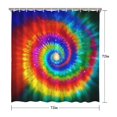 thumbnail image 5 of Colorful Rainbow Tie Dye Spiral Pattern Shower Curtain 72"x72" ,Bathroom Decorative Shower Curtains Set with 12 Hooks,Modern Waterproof Washable Shower Curtain, 5 of 6