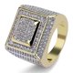 thumbnail image 1 of Anillos de estilo hip hop para hombre, de color dorado, de cobre, plisados, con piedra de circonita cúbica, estilo punk, joyería de moda, tallas 7-11,10, 1 of 5