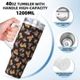 thumbnail image 3 of Fuzoiu Rose Flower Bear Print 40OZ Ice Bully Stainless Steel Insulated Cup with Handle and Straw - Perfect for Travel and Sports, 3 of 8