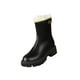 thumbnail image 4 of Botas de invierno para mujer, antideslizantes, suaves, con forro de felpa, impermeables, con cierre de cremallera, botines para clima frío, botas de Negro Yinane botas de nieve, 4 of 8