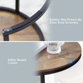 thumbnail image 5 of Nesting Coffee Table Set of 2, Round Coffee Table w/Wood Grain Top, Modern Living Room Table with Sturdy Metal Frame, Industrial End Table Side Tables for Small Space Apartment (Black), 5 of 15
